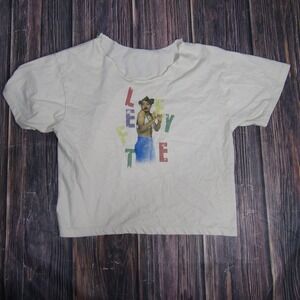 Vintage Left Eye TLC Shirt Womens Small White Cross Colours Hip Hop 90s